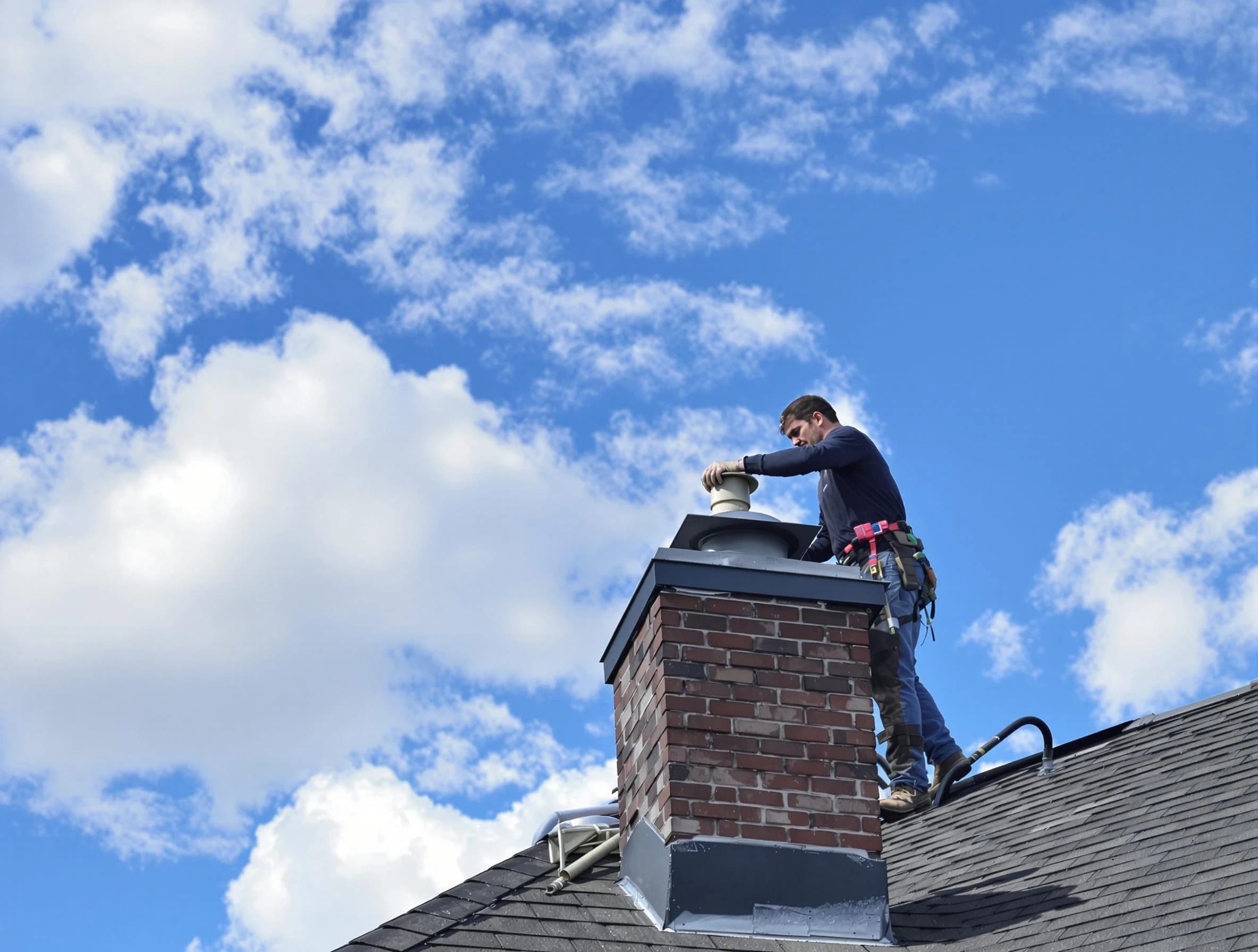 Guadalupe Chimney Sweep installing a sturdy chimney cap in Guadalupe, AZ