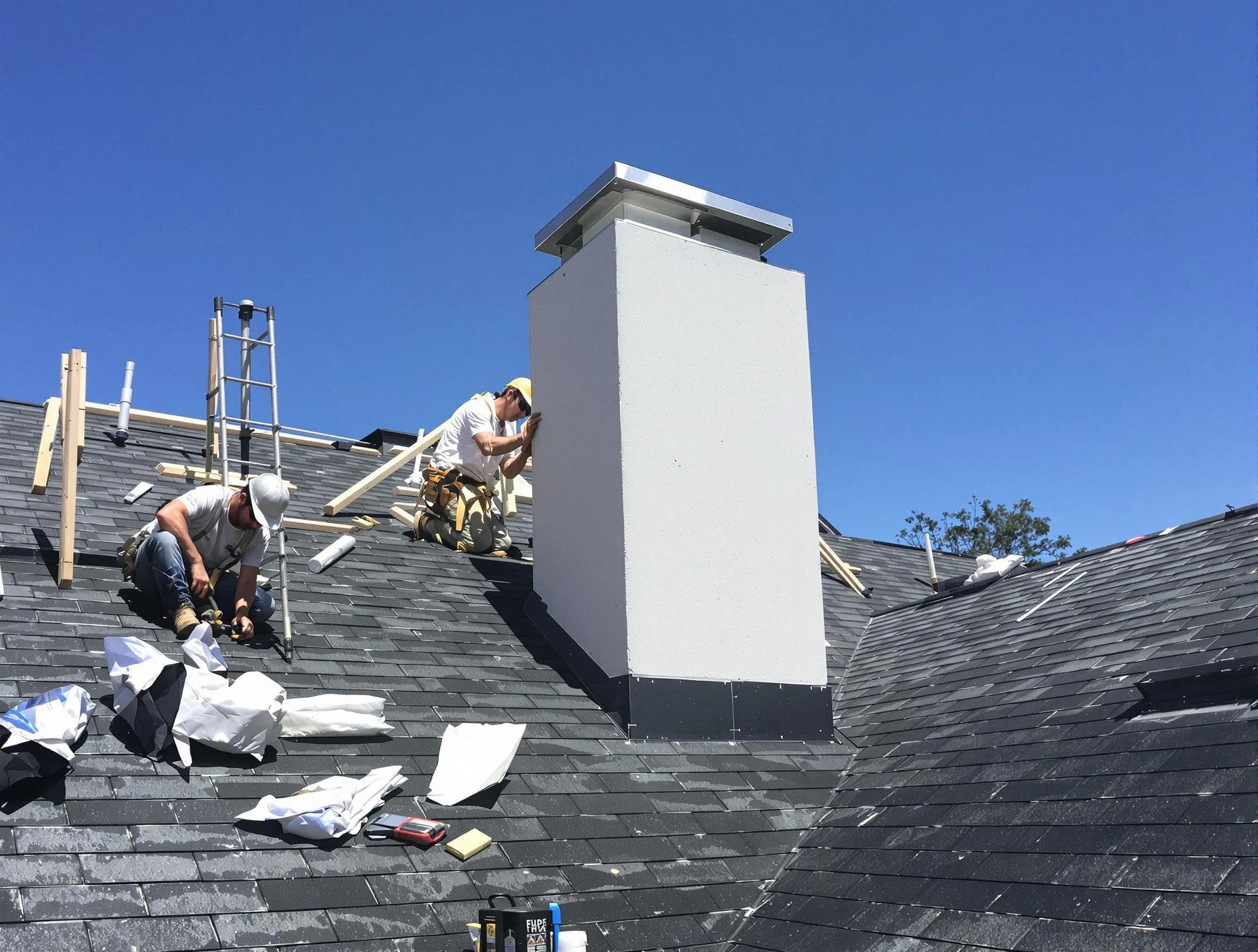 Guadalupe Chimney Sweep crew installing a new chimney in Guadalupe, AZ