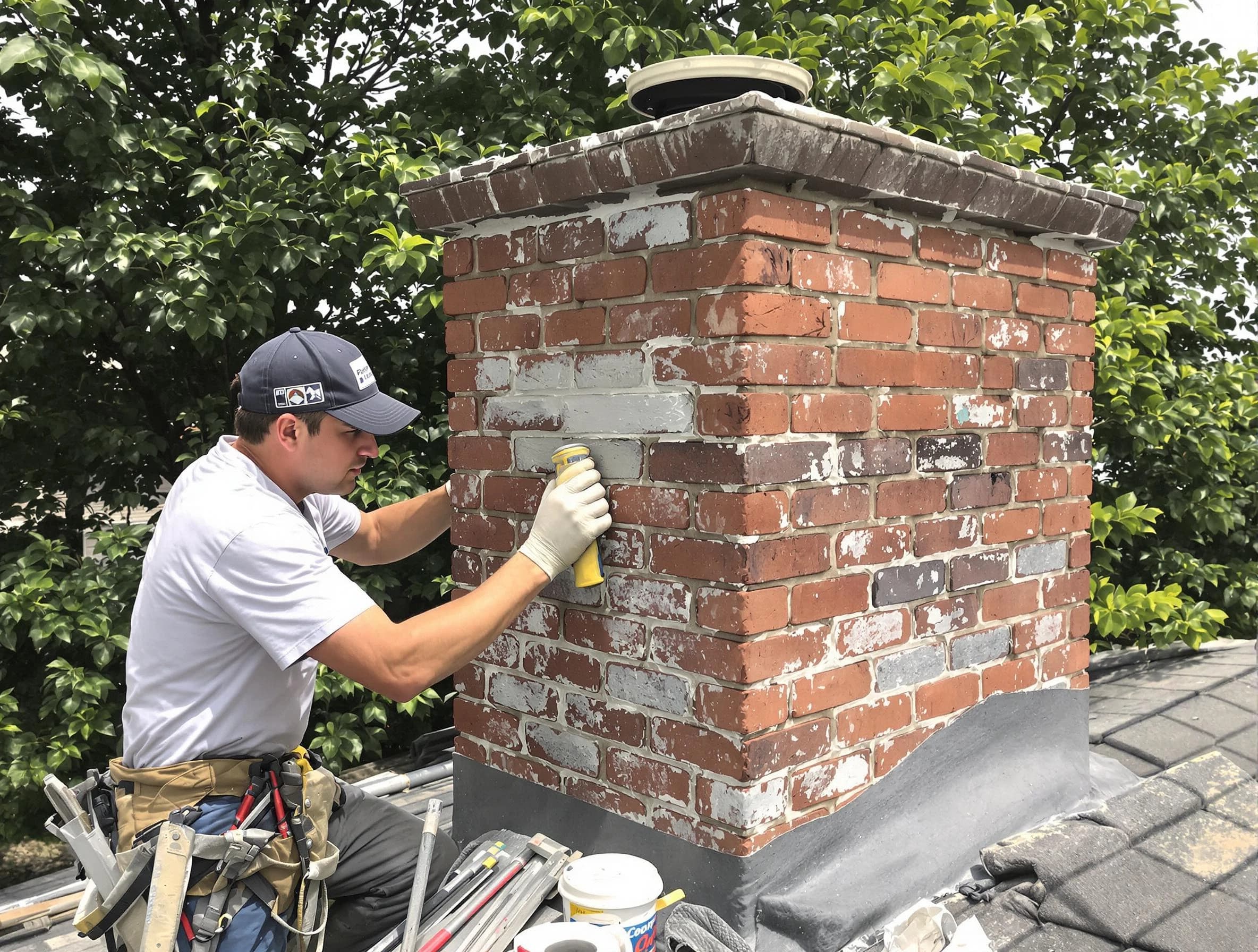 Guadalupe Chimney Sweep restoring an aging chimney in Guadalupe, AZ