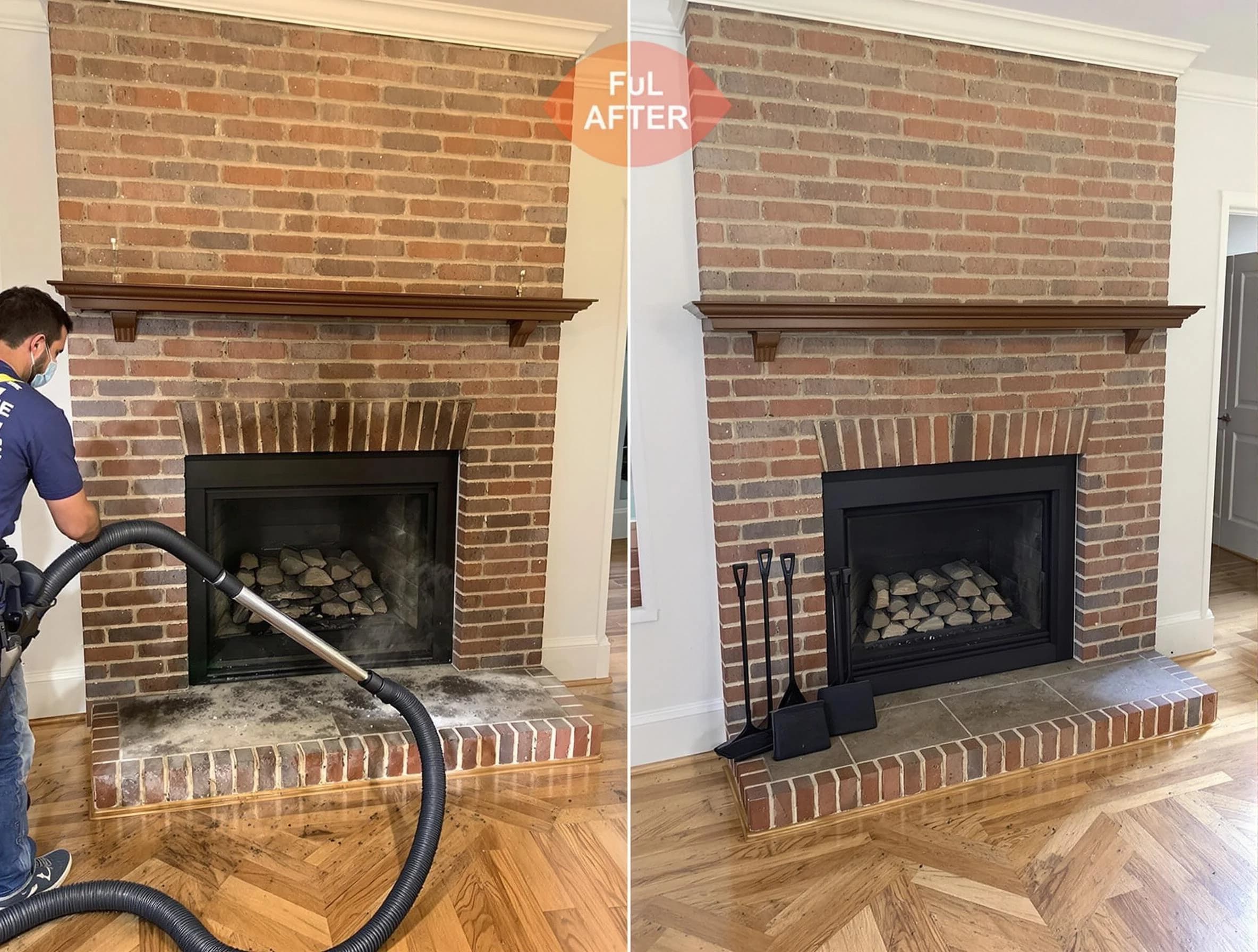Guadalupe Chimney Sweep carefully sanitizing a fireplace in Guadalupe, AZ