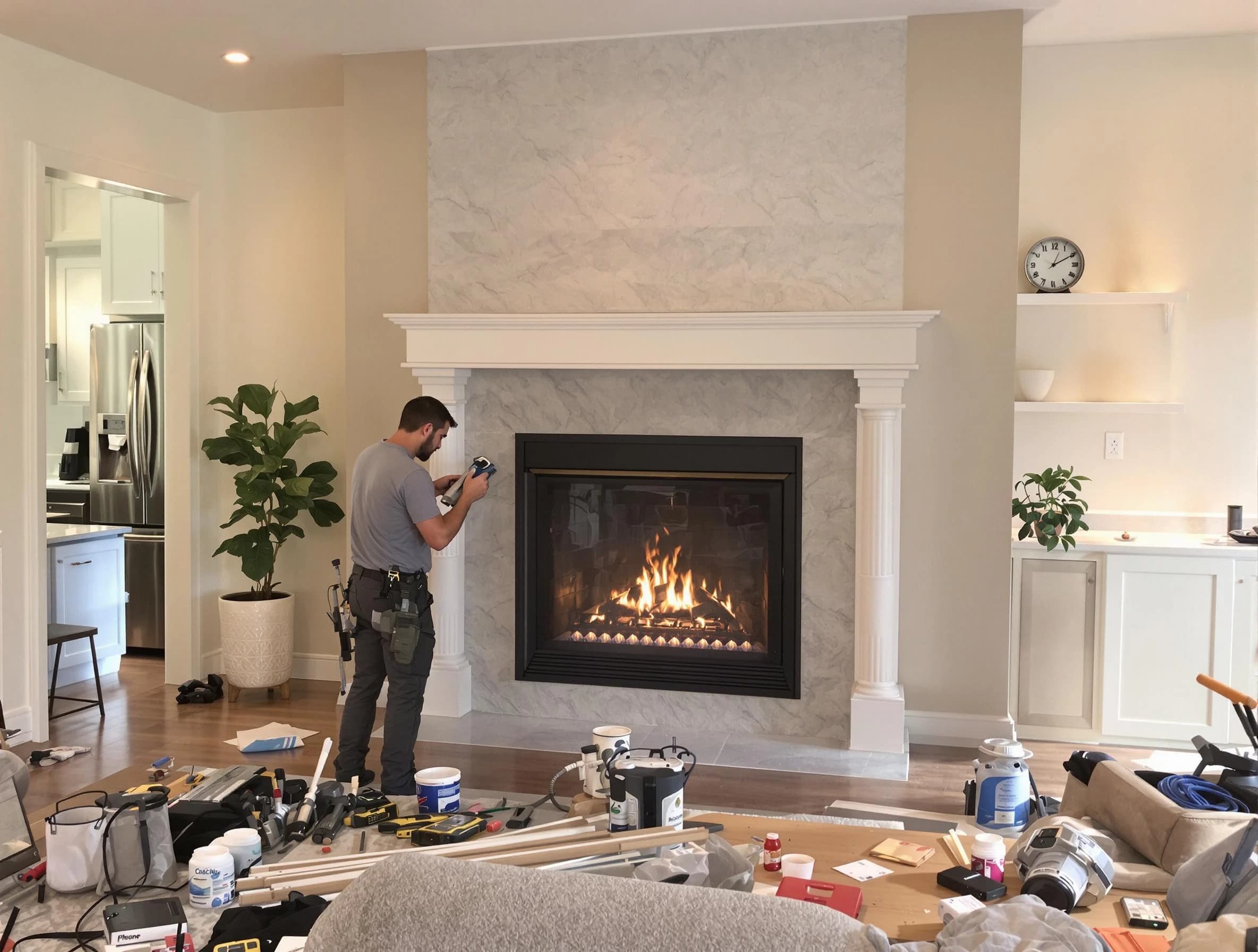Newly installed fireplace by Guadalupe Chimney Sweep in Guadalupe, AZ