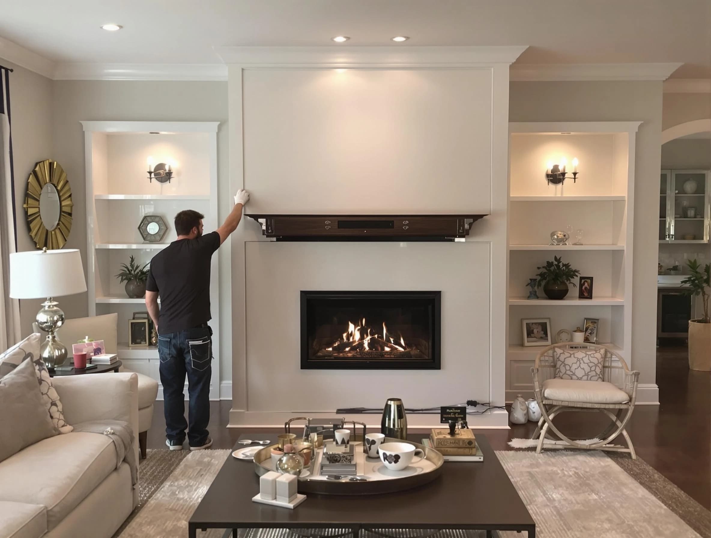 Guadalupe Chimney Sweep installing a new fireplace in Guadalupe, AZ