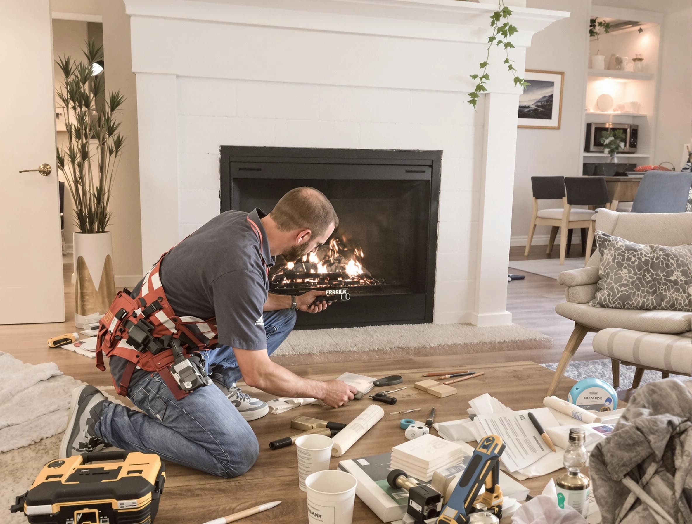 Guadalupe Chimney Sweep performing fireplace repair in Guadalupe, AZ