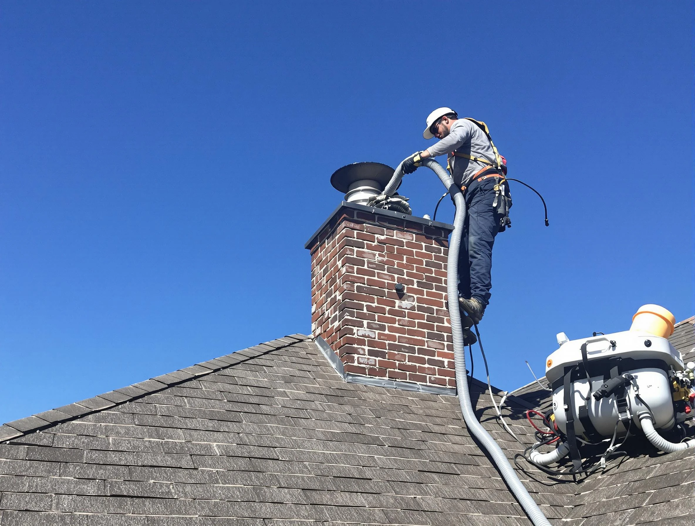 Dedicated Guadalupe Chimney Sweep team member cleaning a chimney in Guadalupe, AZ